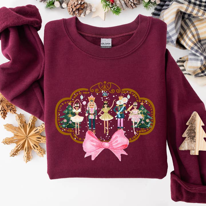 Refinery Number One LLC - Wholesale Graphic Sweatshirt - Women's - Nutcracker, Christmas, Sugar Plum Fairy Ballerina Sweatshirt