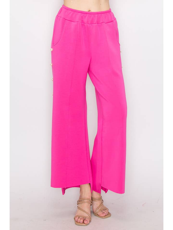 Joh Apparel - Venta al por mayor Pantalones - Mujer - Pantalón largo Farrah French Scuba Pearl3