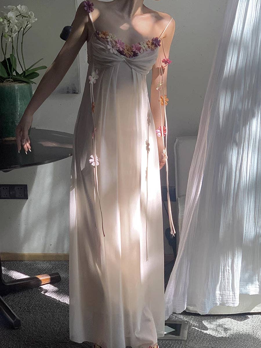 Creme Hvid Acetat Slipkjole Æterisk Luksuriøs Ferieklar #2 for engroshandel på Faire10