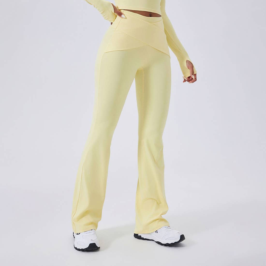 Sodalemon - Venta al por mayor Conjunto de ropa deportiva - Mujer - Conjunto de Yoga de Cintura Alta y Hombros Descubiertos: Top de Manga Larga + Leggings17