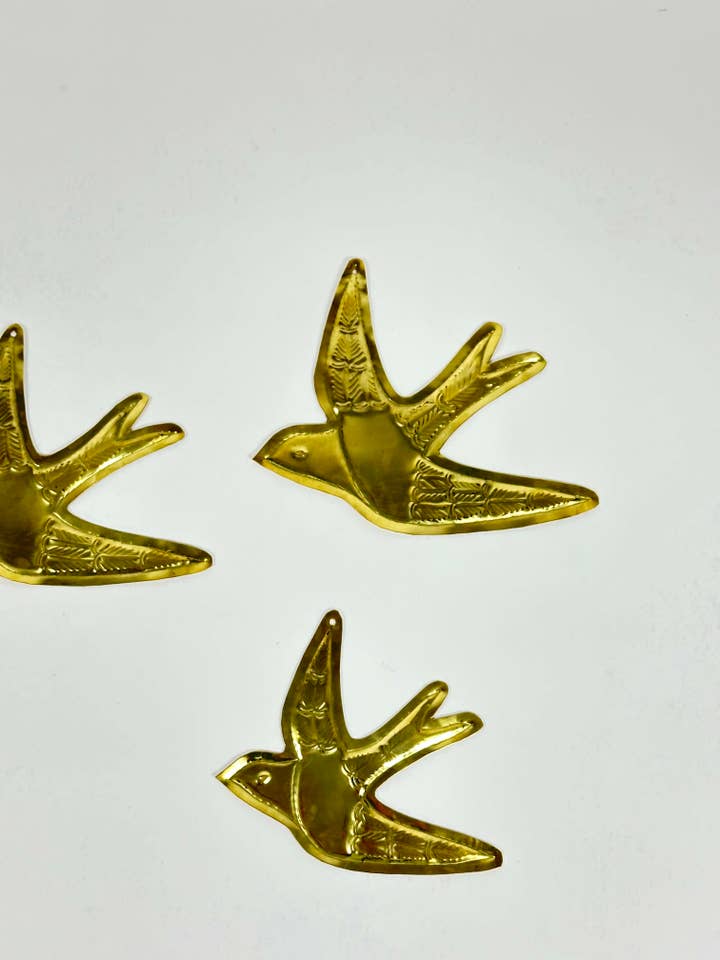 Swallow golden metal - MOROCCAN BRASS WALL DECORATION for wholesale by Mikwi