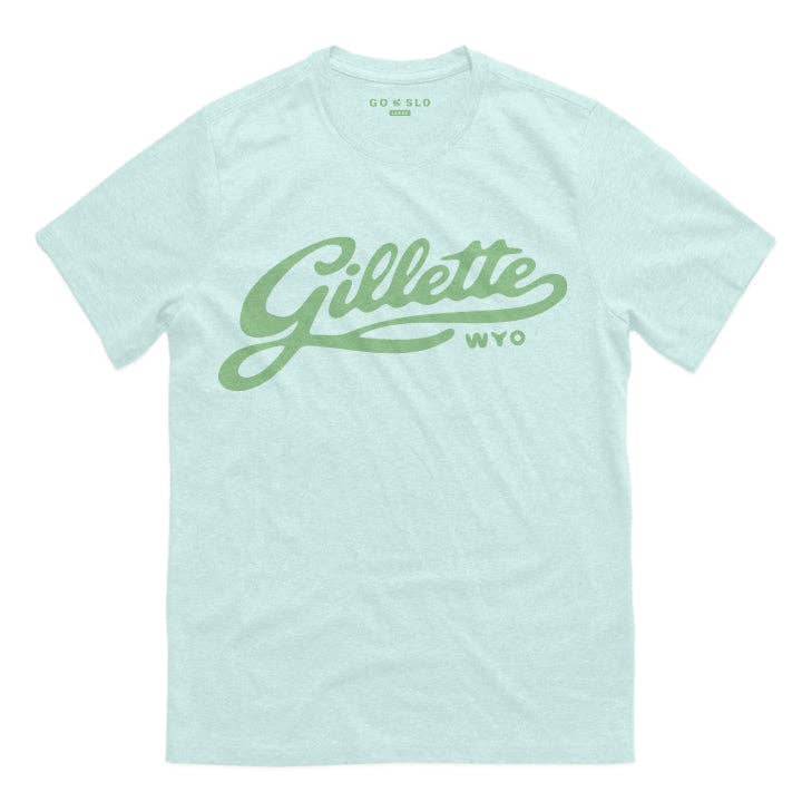 Gillette Script Tee for wholesale by Go Slo