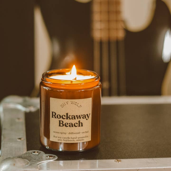 Shy Wolf Candles - Wholesale Jar/Filled Candle - Rockaway Beach Soy Candle - Ocean Spray, Driftwood - Ramones