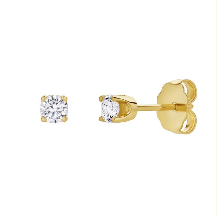 Seraph 14K Yellow Gold Lab Grown Round Solitaire Diamond Earrings - 0.2 Ct for wholesale by LuvMyJewelry (LMJ)