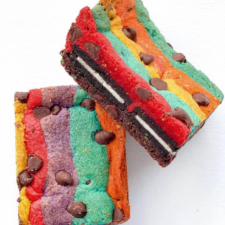 Baked in Color - Wholesale Brownie - Giant Rainbow Brookie Squares - 15 units per box