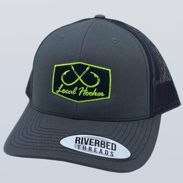 Chapeau Charcoal/Noir Local Hooker Patch pour la vente par Riverbed Threads