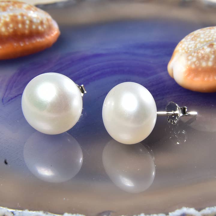 9-10MM Pearl Post Stud Earrings for wholesale by IST Jewelry