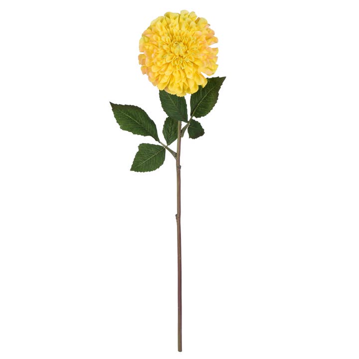 Vickerman 24" Artificial Yellow Zinnia Stem, Set of 3 for wholesale by Vickerman
