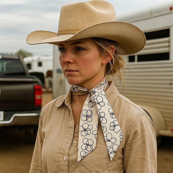 Fløde Western Skinny Mini Wild Rag Tørklæde / Cowgirl Slips #TW142 for engroshandel hos Rodeo Drive