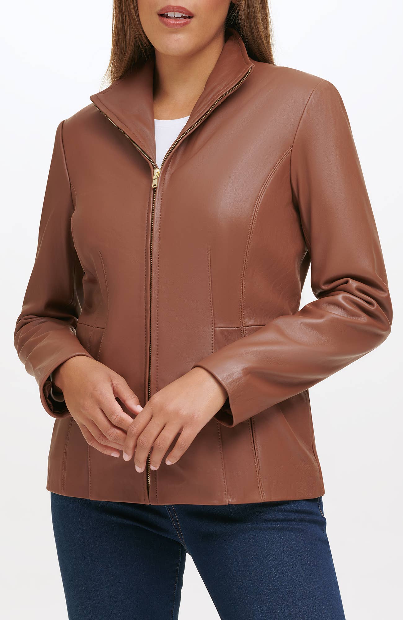 Cole Haan - Wholesale Leather Jacket - Women's - Cole Haan Wing Collar Leather Jacket3