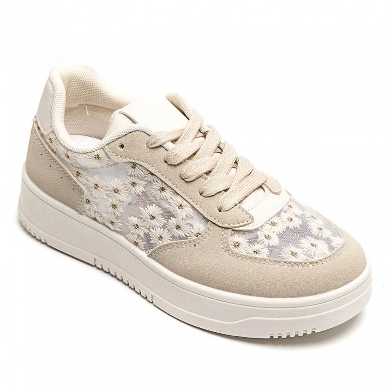 idealshoes - Wholesale Sneakers - Dames - idealshoes dames sneakers met bloemenprint1