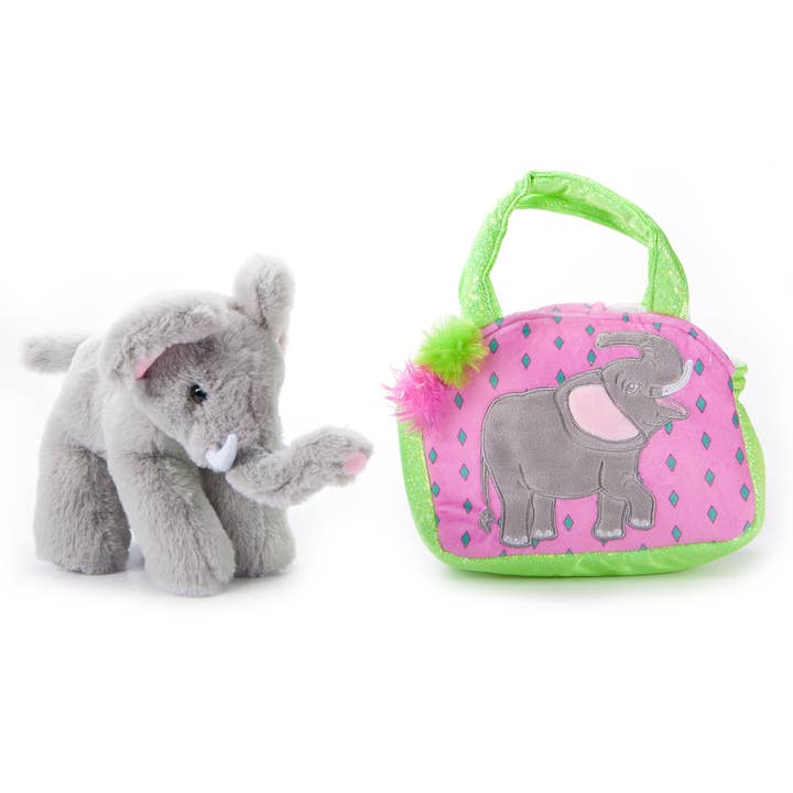 Plush Animal Set with Purse - Elephant for wholesale by The Petting Zoo