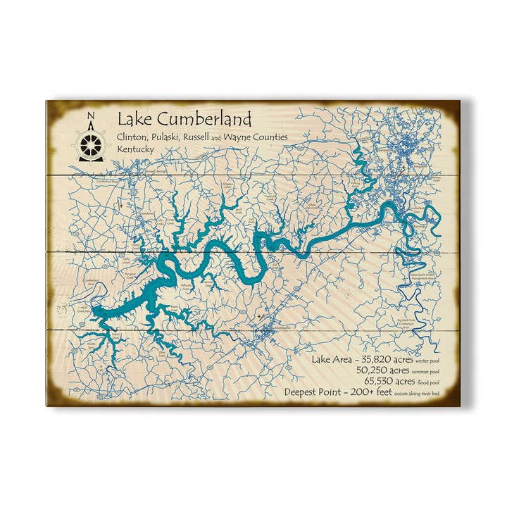 Lake Cumberland, Kentucky - Wood & Metal Wall Art for wholesale by Old Wood Signs