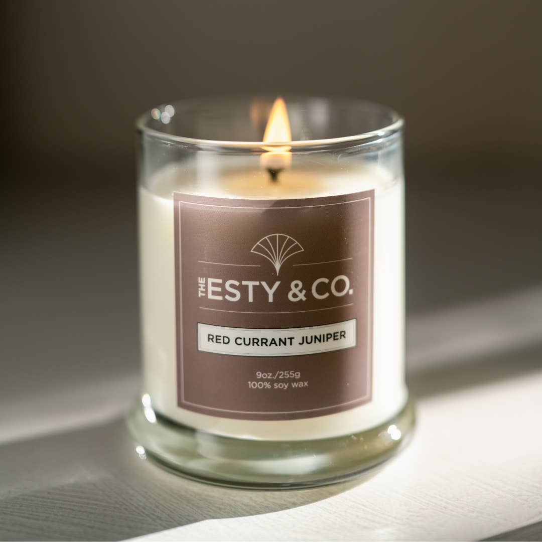 The Esty & Co® - Wholesale Jar/Filled Candle - Spa Christmas Gift • Red Currant Juniper 100% Soy Wax Candle1