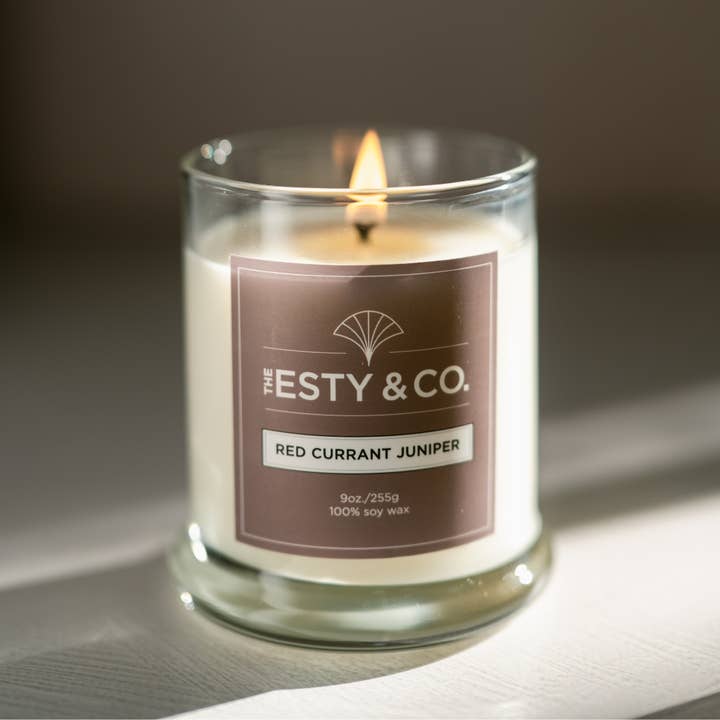 The Esty & Co® - Wholesale Jar/Filled Candle - Spa Christmas Gift • Red Currant Juniper 100% Soy Wax Candle1