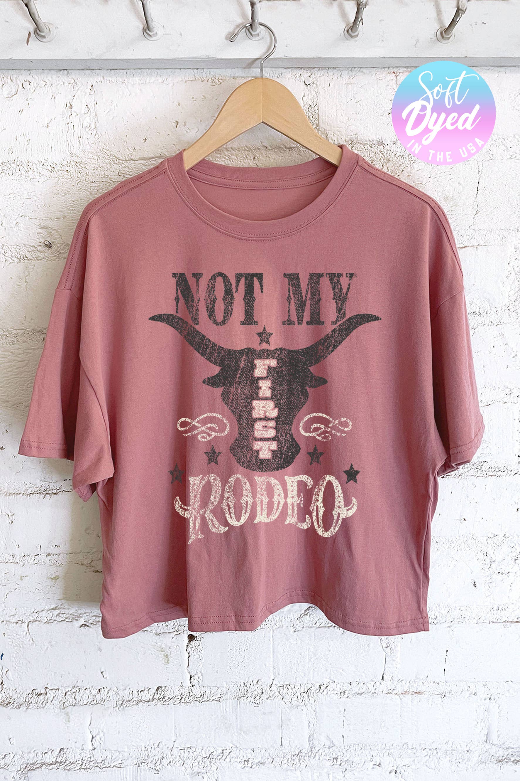 Rustee Clothing - Vente T-shirt sérigraphié – femme - CE N'EST PAS MON PREMIER HAUT COURT À MOTIF RODÉO6