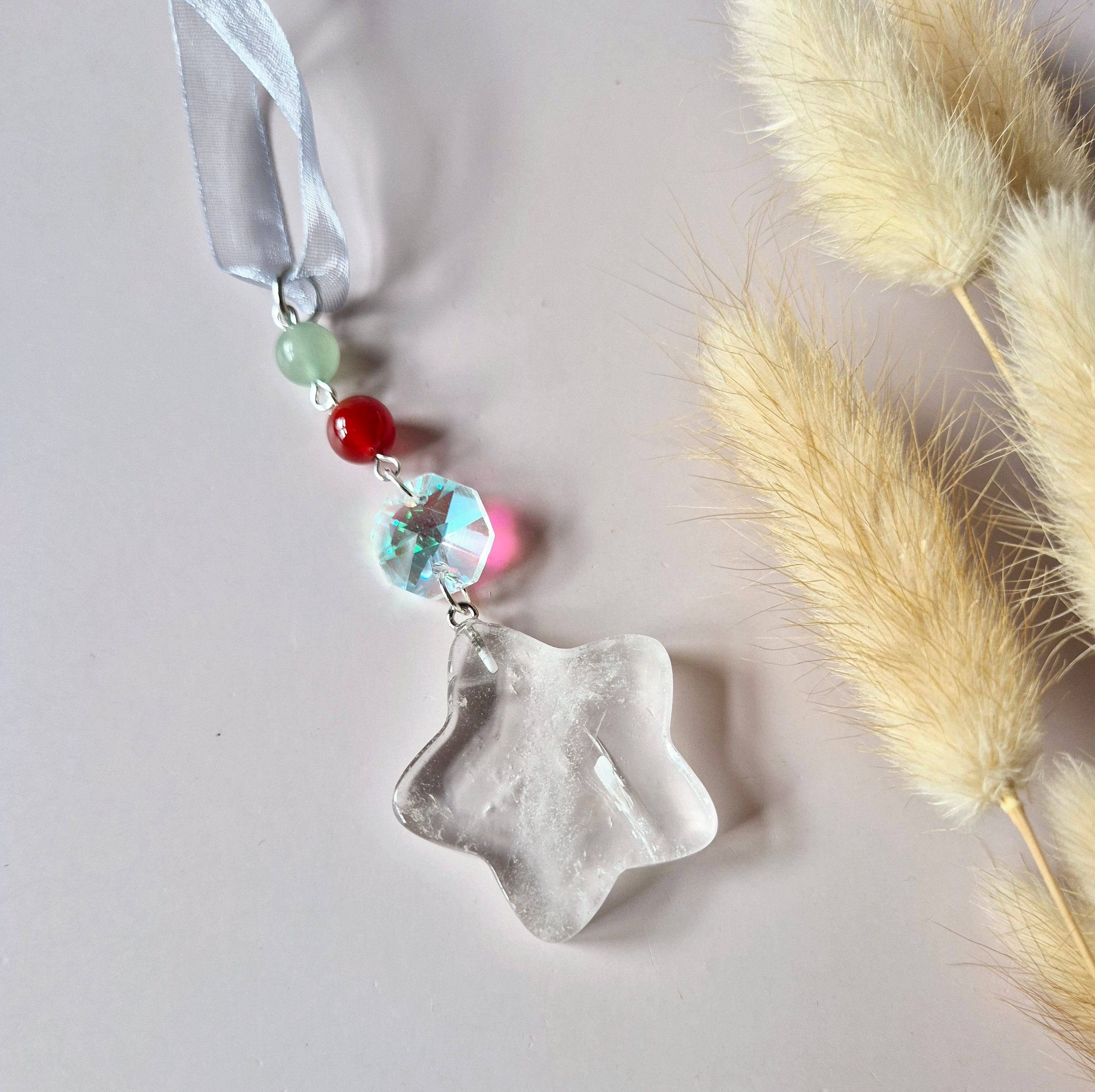 Moonlight Gemstones - Wholesale Suncatcher - Random Gemstone Christmas Star Pendants / Suncatchers12