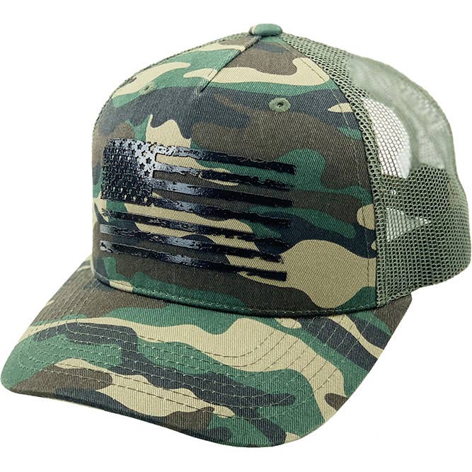 Hana – Engroshandel Trucker hat - Dame – Flad Uv Print Mesh Back American Flag Baseballkasket10