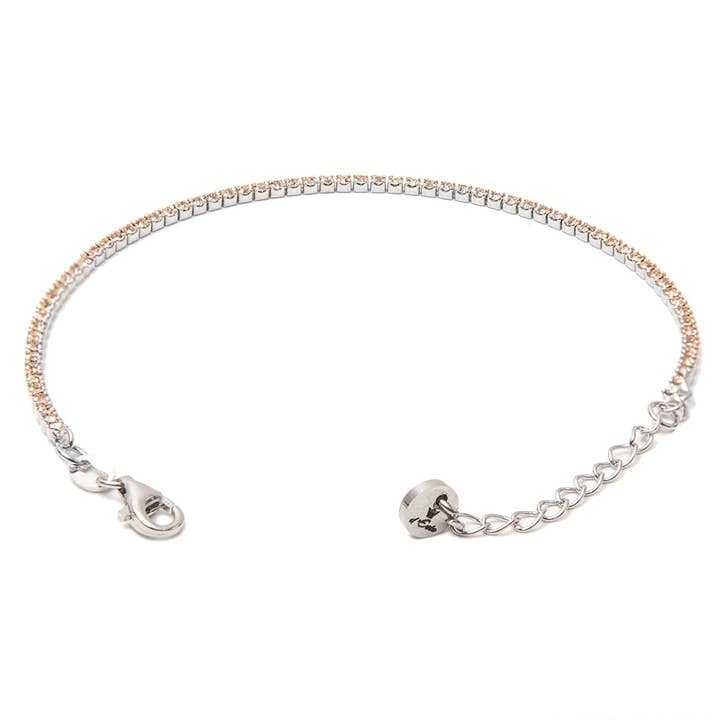 925er Silber Tennisarmband und Champagner Zirkonia für den Großhandel von d'Este