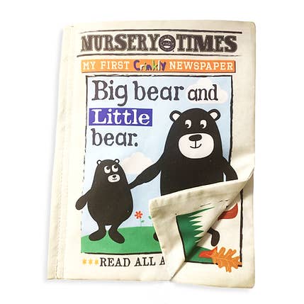 Nursery Times Crinkly Newspaper - Big Bear Little Bear for wholesale by Jo & Nic's Crinkly Cloth Books