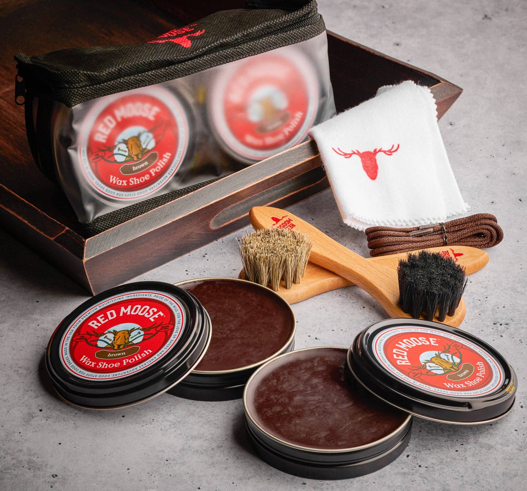 Red Moose – Großhandel Schuhcreme – Wachs-Schuhputz-Set0