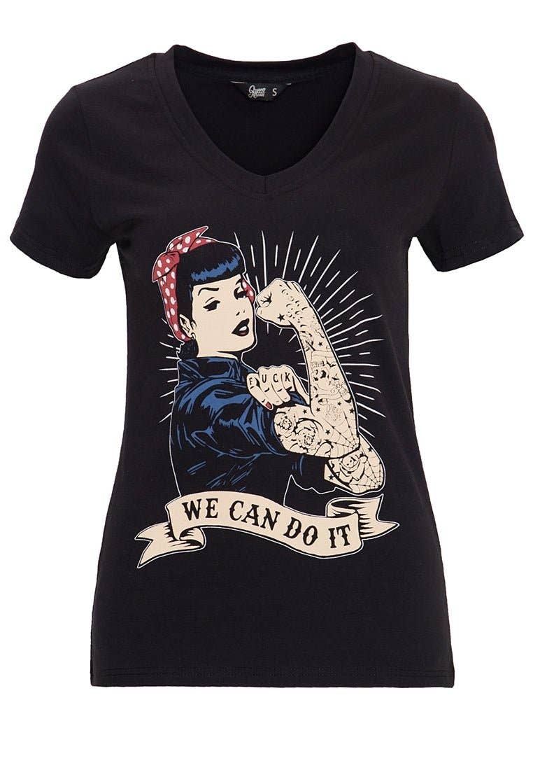 KING KEROSIN - Wholesale Screen Printed T-Shirt - Women's - Short-sleeve shirt "We can do it - Inked"5