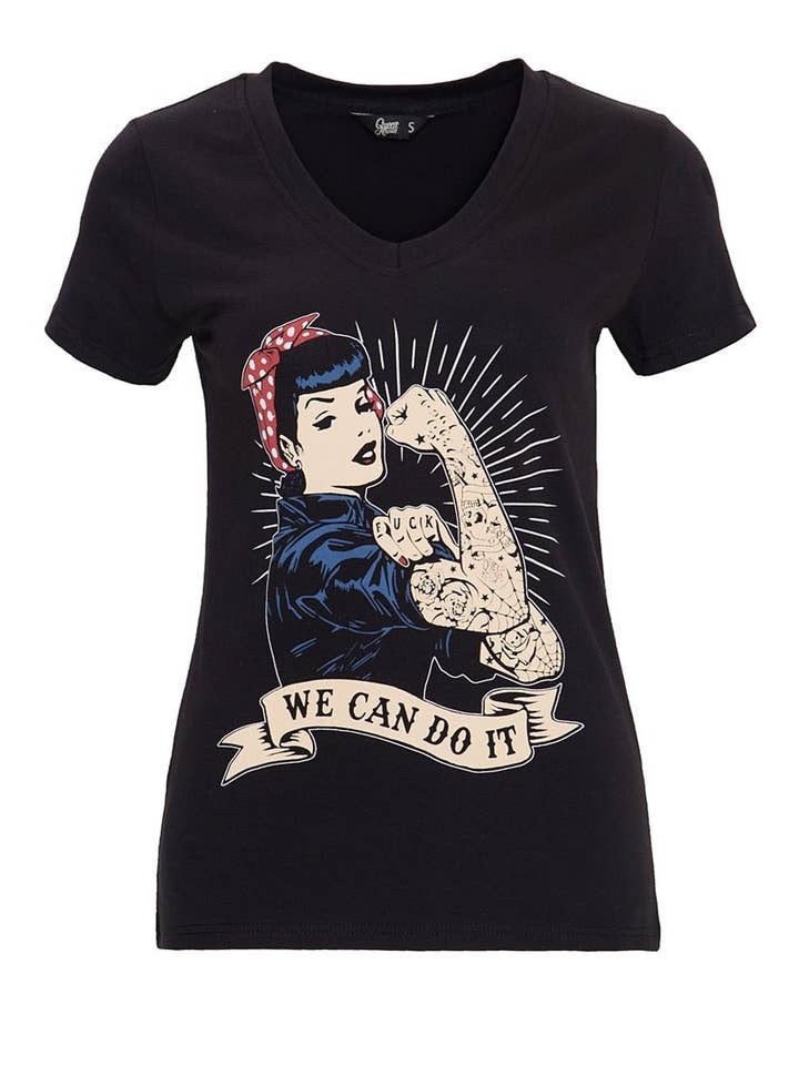 KING KEROSIN - Wholesale Screen Printed T-Shirt - Women's - Short-sleeve shirt "We can do it - Inked"5