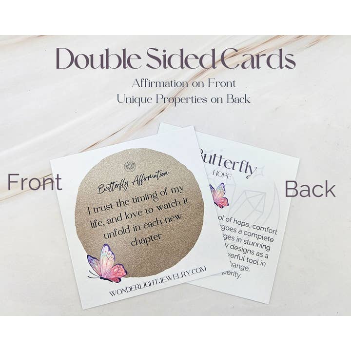 WonderLight Jewelry - Wholesale Pendant/Charm Necklace - Gemstone Teardrop Butterfly Necklace - Butterfly / Hope8