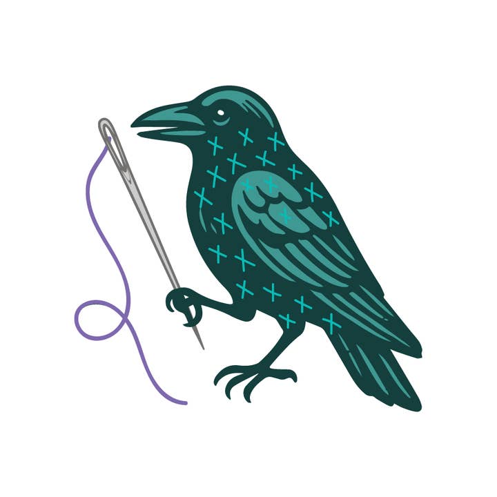 The Haunted Stitcher - Corvo Ricamatore - Calamita per Aghi in Acrilico - PRE-ORDINE per la vendita all'ingrosso da parte di Live and Dye LA