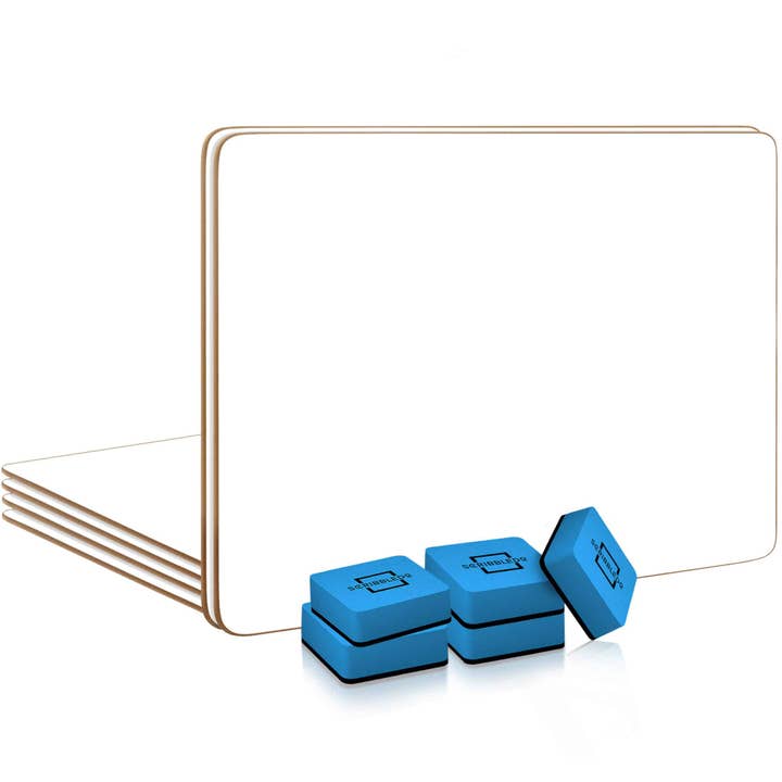 6 Pack 9x12" Blank Whiteboards with Erasers for wholesale by Scribbledo
