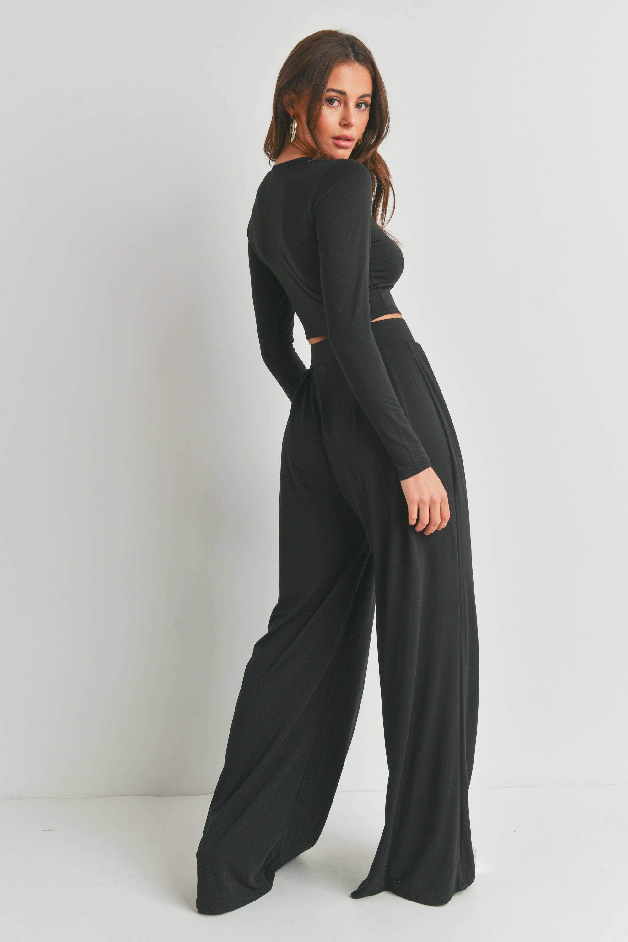 Peace Love Line - Wholesale Top & Pant Set (NOT Loungewear) - Women's - SLI3880 - LONG SLEEVES CROP TOP AND PANTS SET8