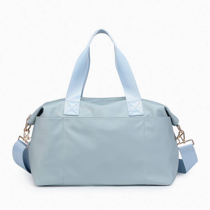Jen & Co. - Wholesale Duffel- en weekendtas - Dames - M2279 marineblauwe nylon weekender met dubbele handgrepen1
