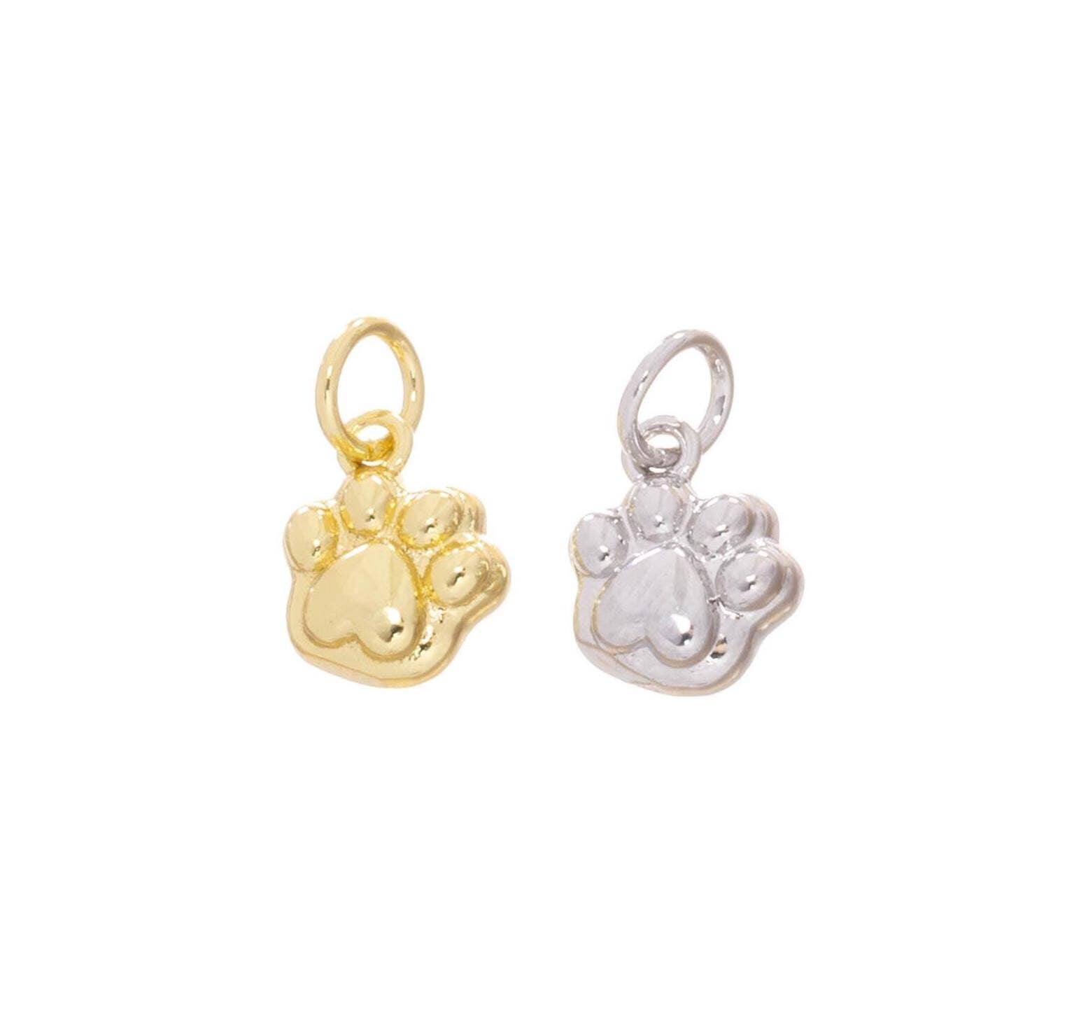 Jewel Pledge - Wholesale Individual Charm/Pendant - Tiny Animal Paw Charm for Jewelry Making, CPG-CPS1375