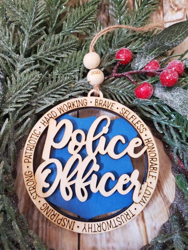 Police officer ornament for wholesale by Heart n Sol
