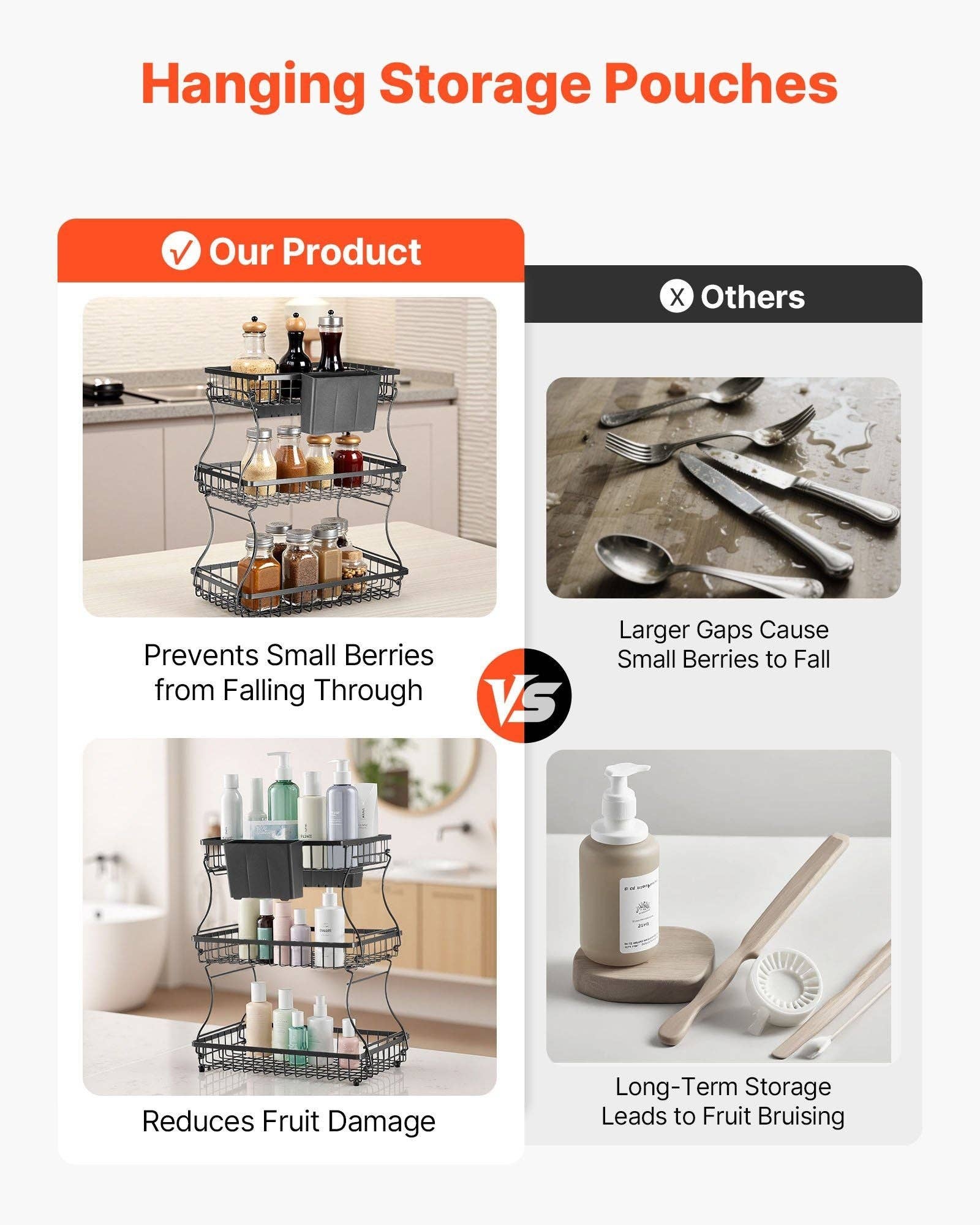 Naomi's Happy Place Shop - Wholesale Fruit basket - 3 Tier Fruit Basket Bowl Kitchen Countertop Storage Stand Holder Banana Hanger4