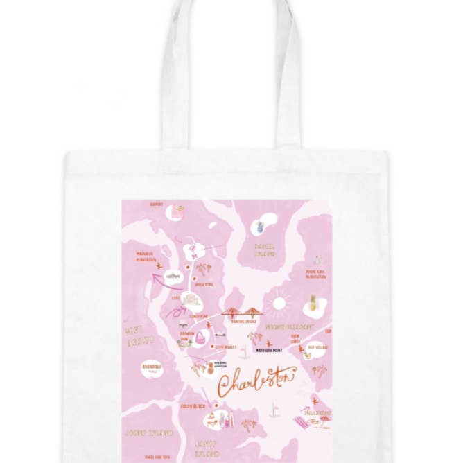 CHARLESTON MAP - Tote Bag for wholesale by Rebecca Illustrated
