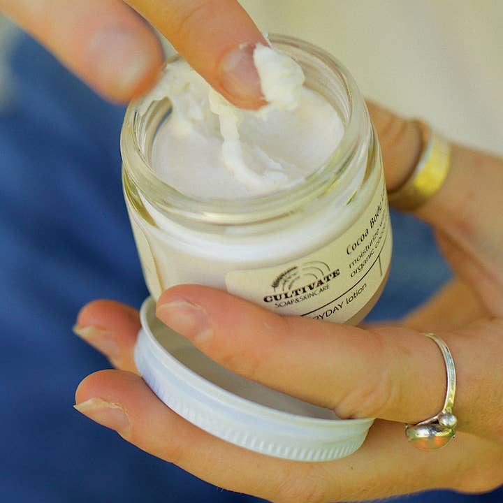 Cocoa Body Lotion | Fair-trade Cocoa Butter | Creamy Lotion for wholesale by Cultivate Soap and Skincare