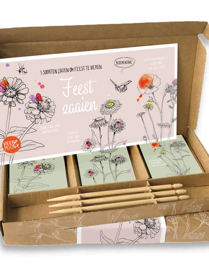 Cadeaudoosje 'Feest zaaien' for wholesale by Veer&Moon