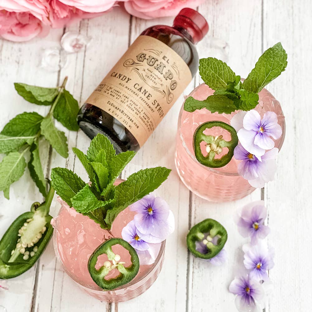 El Guapo – wholesale Cocktail mix/syrup – Syrups: Candy Cane - Holiday Cheer, Bottled 🎄🎅🏼3