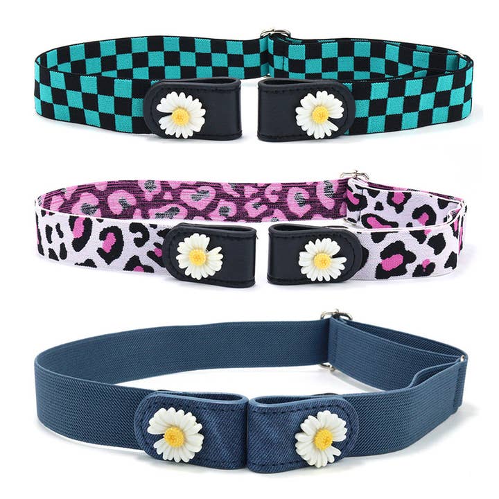 Ceinture élastique invisible à imprimé marguerite pour femmes pour la vente par SALINA TRADING INC