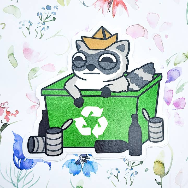 Toku Arts - Wholesale Sticker - Recycle Raccoon Vinyl Sticker1