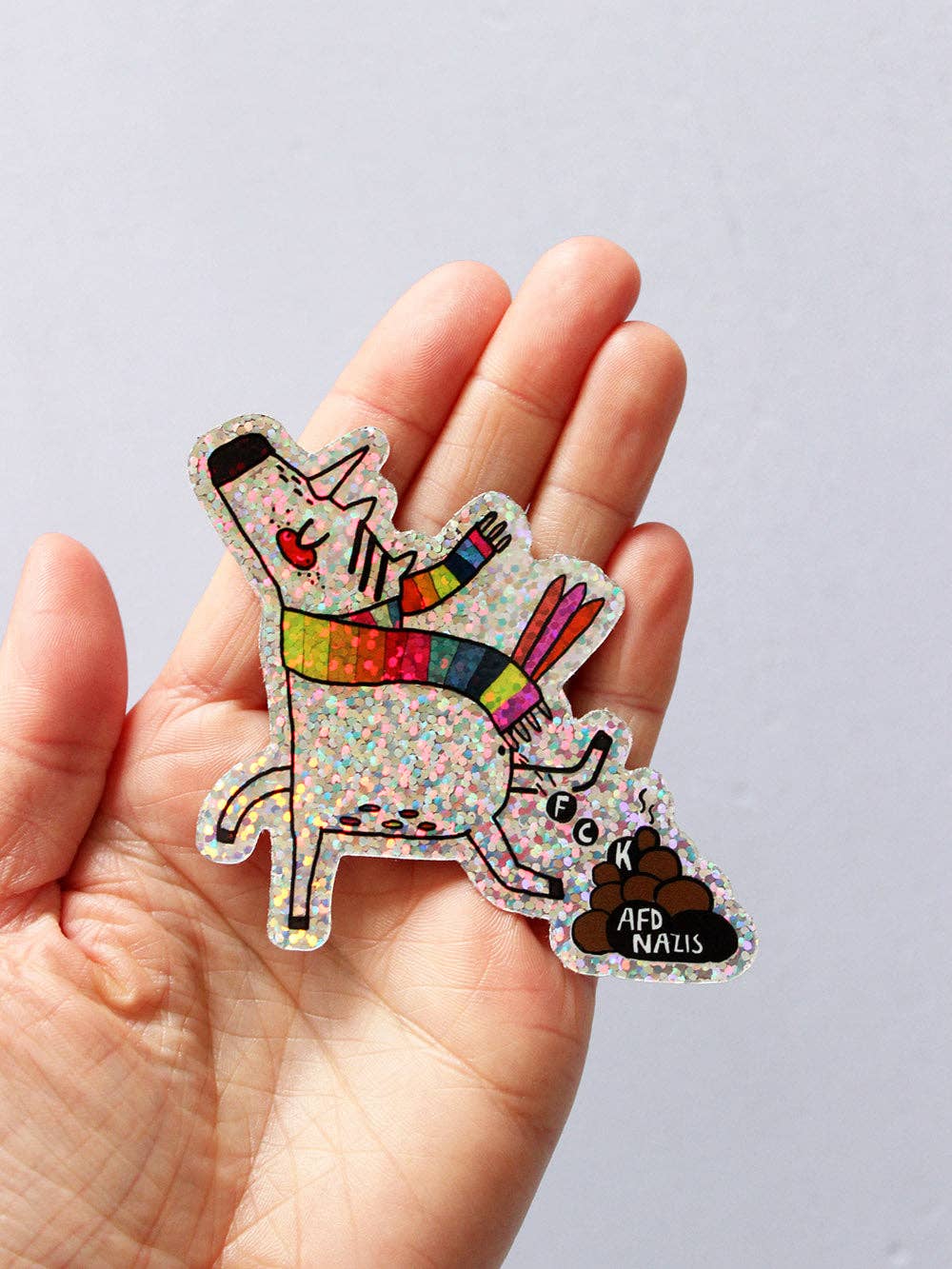 Halfbird – Großhandel Aufkleber – Glitzer Sticker "Einhorn" | Fck AFD1