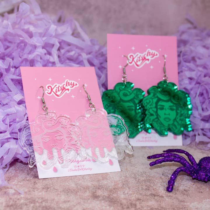 Medusa Earrings Laser Cut Acrylic for wholesale by Kitschy