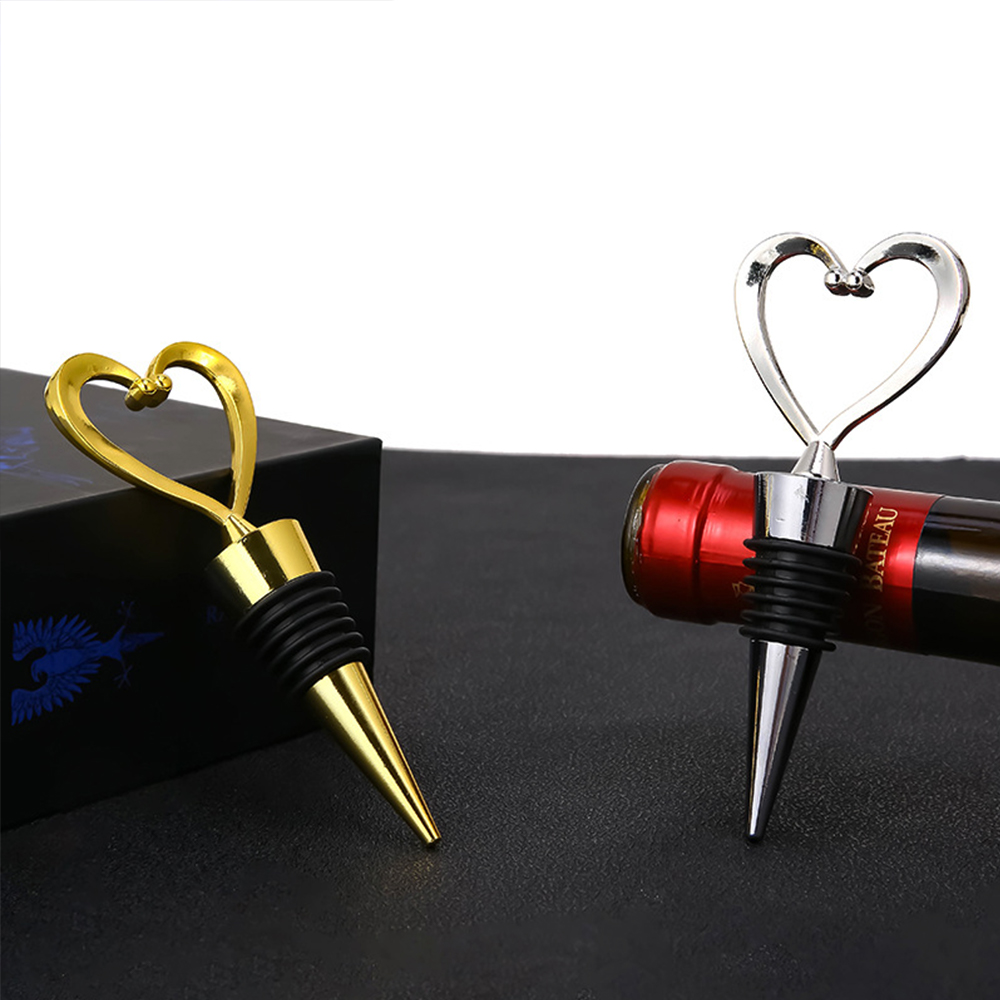 Sostraw & SmartThings - Wholesale Wine Stopper - Bottle Stopper - Heart - Gold or Silver1