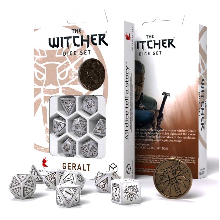 Cardshouse - Wholesale Dice - The Witcher Geralt Dice Set Pearl And Brown