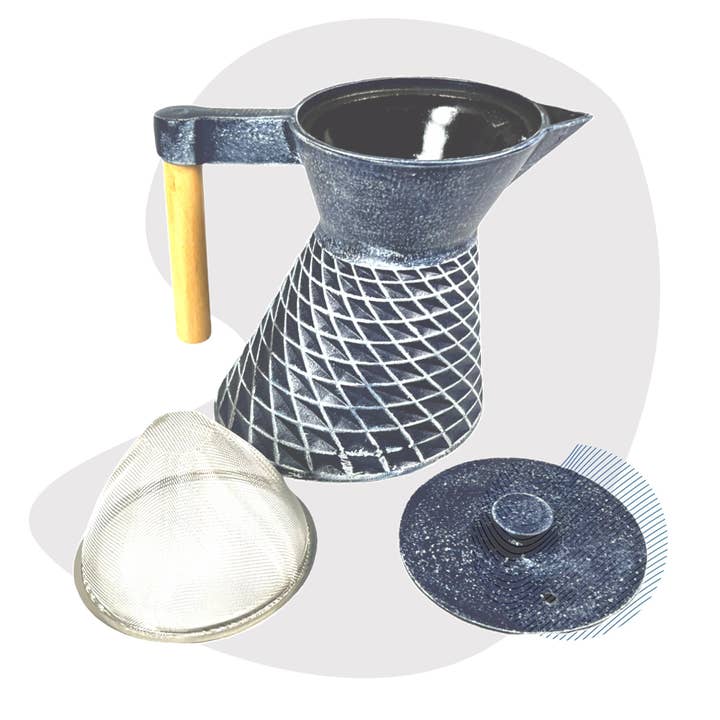 Ja-Unendlich - Wholesale Tea Pot - Jidosha cast iron teapot, 0.8l white-blue2