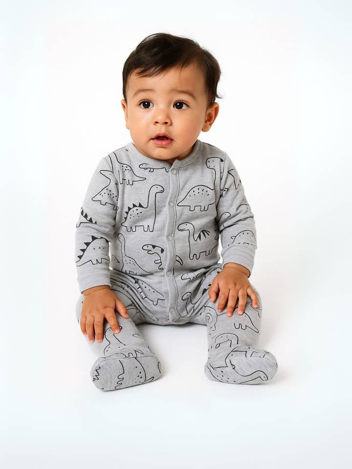 Jungen 2er-Pack Langarm-Schlafanzüge mit Print grau 0-24m für den Großhandel von Minoti sp. z o.o.