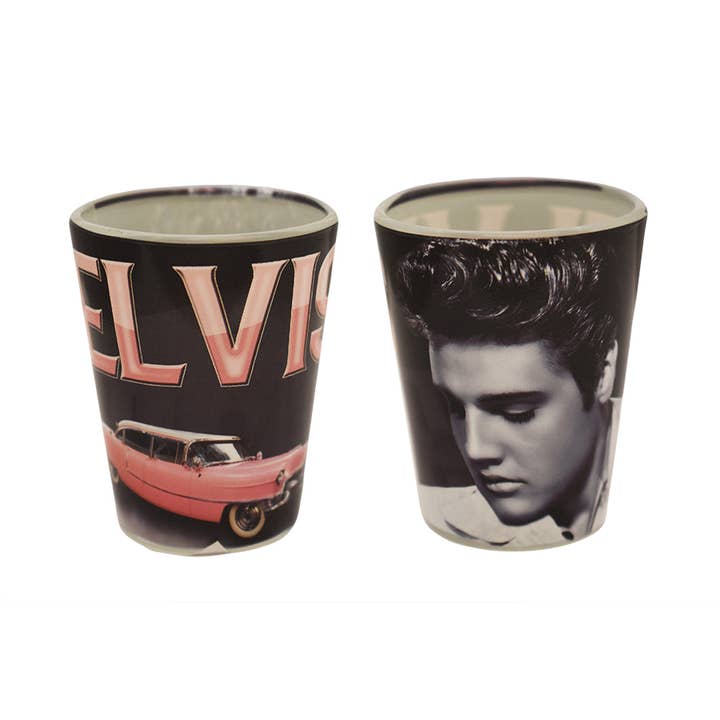 Elvis Shot Glass - Pink Caddy Design for wholesale by MID-SOUTH PRODUCTS