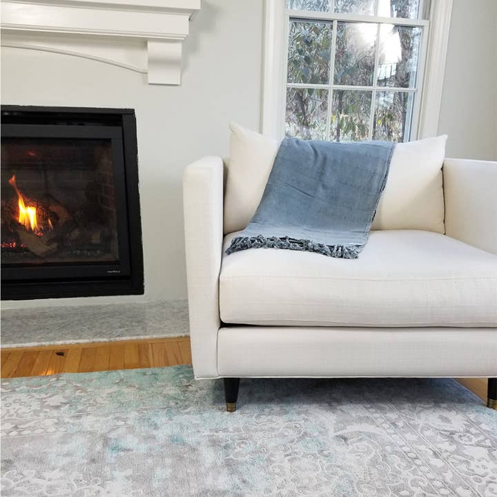 InfuseZen - Wholesale Throw Blanket - XL Stonewashed Cotton Turkish Throw Blanket in Denim
2