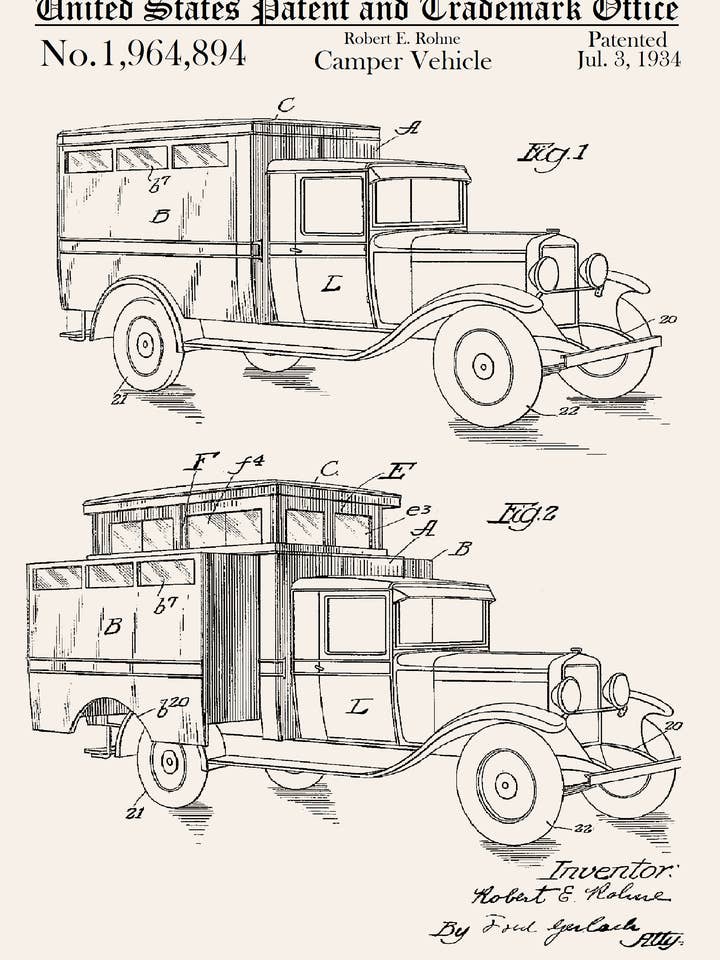 Pop-Up Camper Vehicle Everyday Greeting Card for wholesale by PATENT PRESS GREETING CARDS
